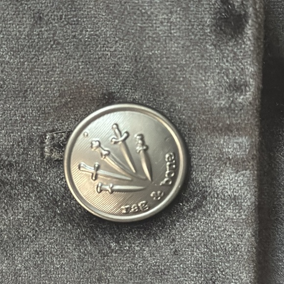 Rag & Bone Razor Black Velvet Blazer with Notched Lapels - Picture 7 of 9